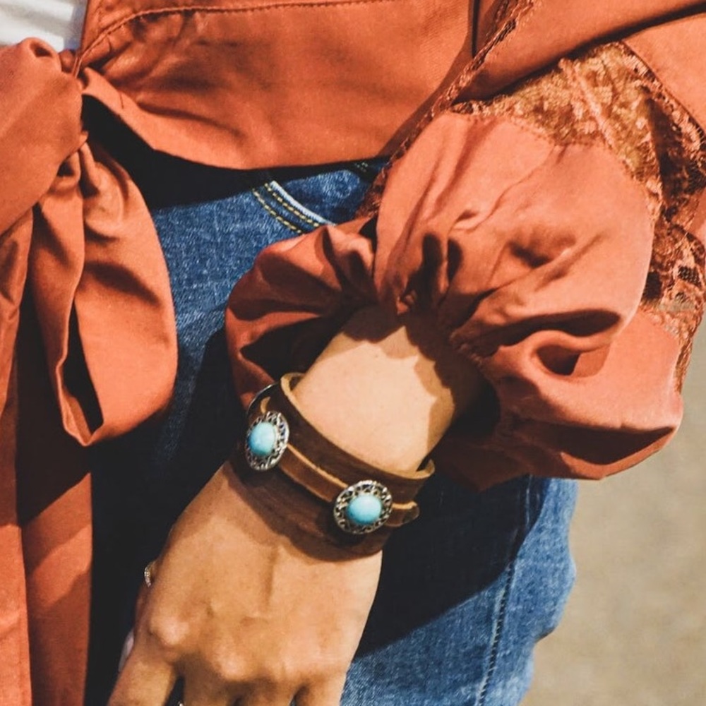 Leather Concho Bracelet